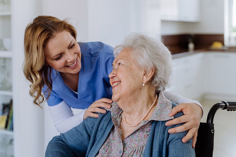 Hospice patient with caregiver