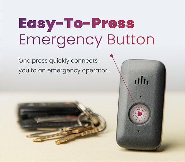 Guardian home alert system with easy-to-press emergency button